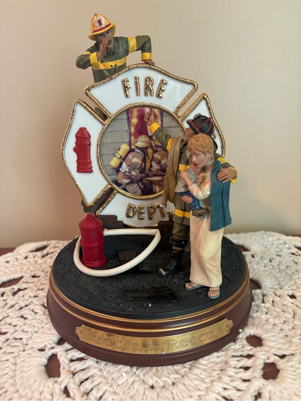 Bradford Exchange Fire Dept. Precious Rescue Figurine - 2001 3rd in Series
